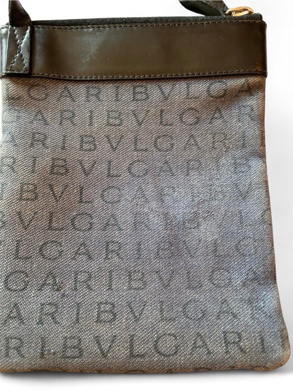 Bulgari Denim Canvas and Black Leather LOGOMANIA Crossbody mini bag - Picture 3 of 8